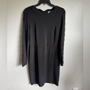 Joseph Ribkoff Black Long Sleeve Knee Length Sheath Dress Womens 10 Formal